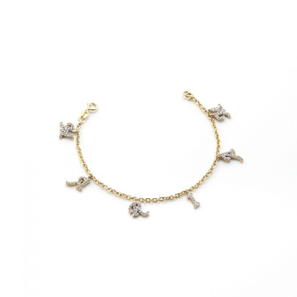 Dangling Name Bracelet With Diamonds