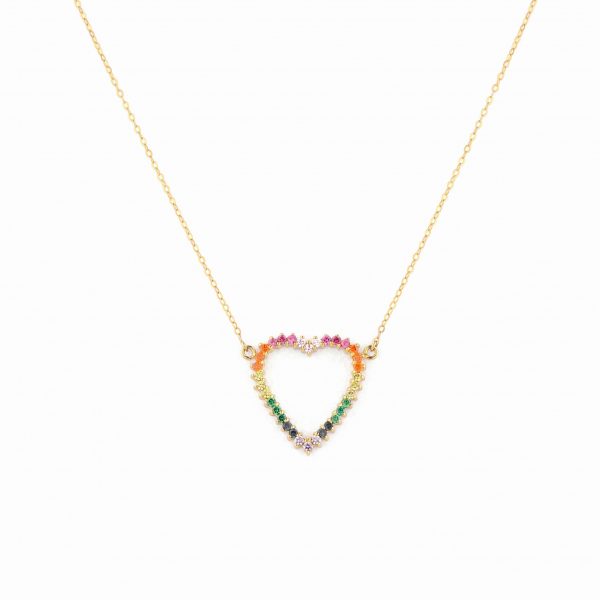 Rainbow Heart Necklace